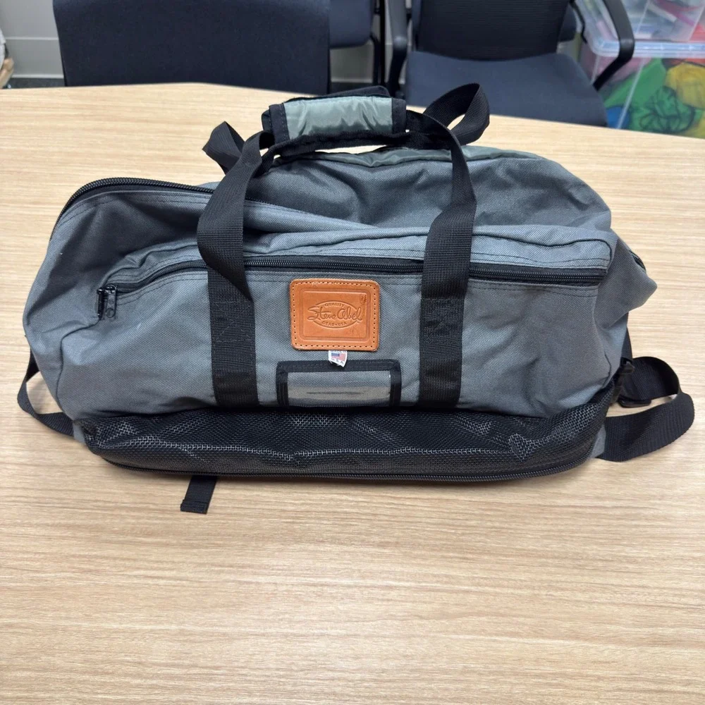 Steve Abel Fishing Gear Convertible Duffel Backpack USA Made Gray Travel Bag